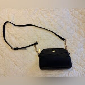 Anne Klein small black crossbody with gold hardware